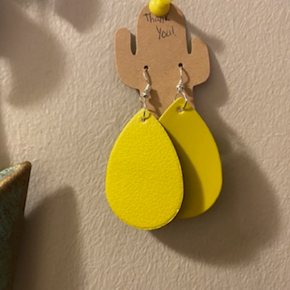Leather faux earrings